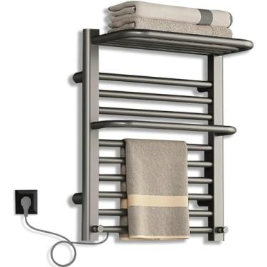 Imagem de Toalheiro radiador, toalheiro aquecedor de toalhas 490W para banheiro, toalheiro radiador com controle remoto e APP, toalheiro elétrico com temporizador e termostato aquecedor de fibra de carbono