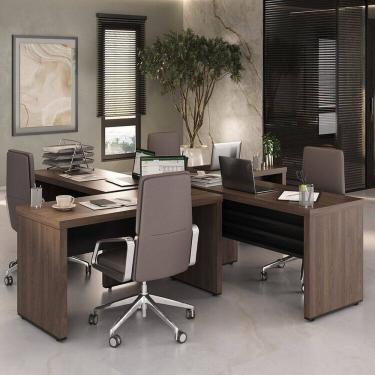 Imagem de Conjunto Executivo 4 Mesas Tamburato 1400 Charuto/Preto