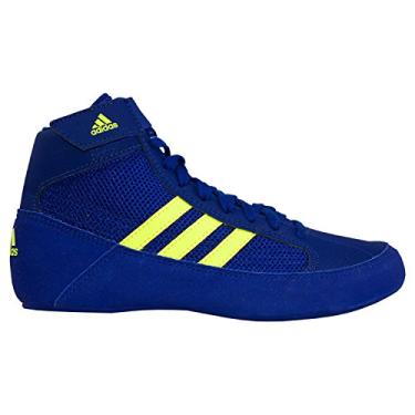 Imagem de adidas Tênis de luta livre HVC juvenil, Tinta/Amarelo Solar/Tinta, 6 Big Kid