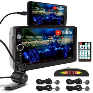 Imagem de Kit Multimídia + Câmera Ré + Sensor Ré Cinza Grafite Toyota Hilux 2009