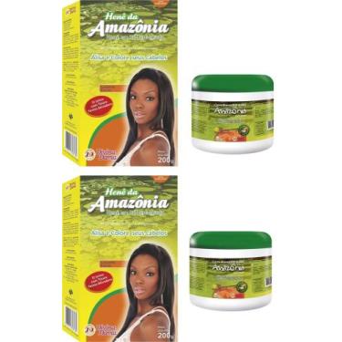 Imagem de Hene em po divina dama amazonia 200gr castanho escuro + creme branco a