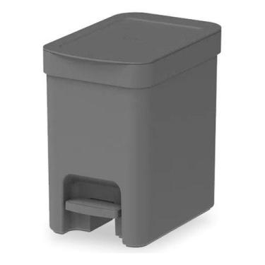 Imagem de Lixeira Com Pedal 6l Cozinha Banheiro Dual Trium Compacta - Ou