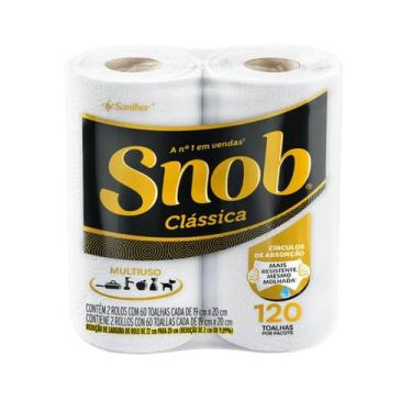 Imagem de Papel Toalha Cozinha Folha Simples Snob com 2 Rolos