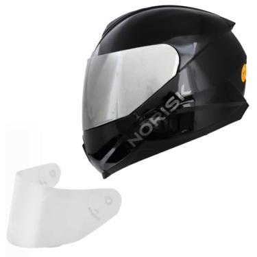 Imagem de Capacete Moto Masculino Norisk Razor Preto Viseira Prata (60)