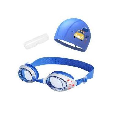 Imagem de Kit Natação Infantil com Óculos Estojo e Touca Coleção Estrelas - Hero