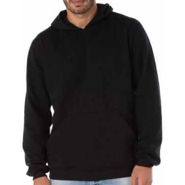 Imagem de Blusa Moletom flanelada Com Bolsos Canguru e Capuz masculina e feminin