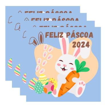 Imagem de 30 Rótulo Adesivo de Páscoa 4 cm - Folia de Cores
