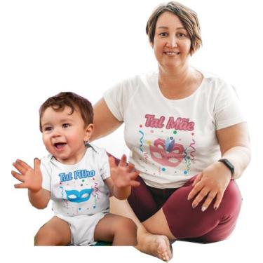 Imagem de Kit Camiseta e Body do Bebê de Carnaval Tal Mãe Tal Filho Infantil Bra