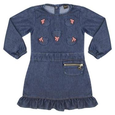 Imagem de Vestido Infantil Look Jeans Manga Longa Jeans, 03