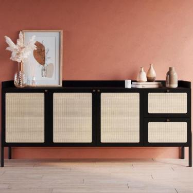 Imagem de Buffet Retrô Com Tela Sintética 3 Portas e 2 Gavetas 183cm - Artesano 