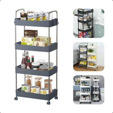 Imagem de Prateleira Carrinho Auxiliar Organizador de Objetos Multiuso 4 Andares