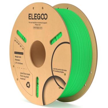 Imagem de ELEGOO Filamento PLA 1,75mm Verde Neon 1KG, Precisão Dimensional do Filamento da Impressora 3D +/- 0,02 mm, Carretel de Papelão de 1kg (2,2lbs) Filamento de Impressão 3D