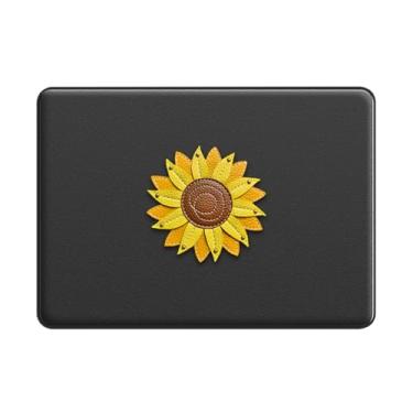 Imagem de Capa rígida protetora de couro PU durável e PC com suporte magnético compatível com MacBook Air 13,6 polegadas, versão 2024, 2023, 2022, M3, A3113, M2, A2681, girassol