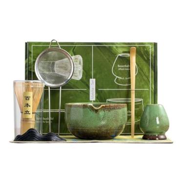 Imagem de Ioensy Matcha Set Matcha Bowl para os amantes do chá Presente resistente, Matcha Whisk, Cerimônia de chá do portador do suportamento Conjunto de chá japonês