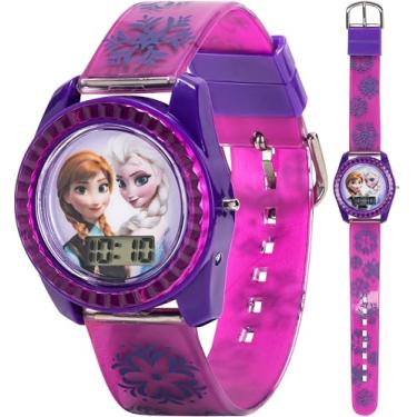Imagem de Accutime Relógio de pulso infantil Disney Frozen digital de quartzo com alça, presente e legal para crianças, meninos, meninas, adultos de todas as idades, Roxa, Childrens