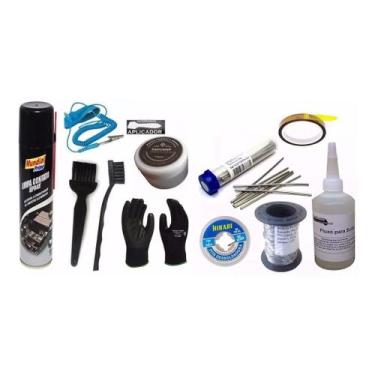 Imagem de Kit Salva Chip Pincel Kapton Pulseira Pasta Termica Prata