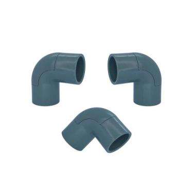 Imagem de Kit 3Un Cotovelo 90 C/ Janela P/ Eletroduto 1/2pol - MAXIDUTOS, CINZA