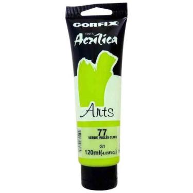 Imagem de Tinta Acrílica Corfix Arts 120ml Verde Inglês Claro 77 Gr 1, 077 - VER