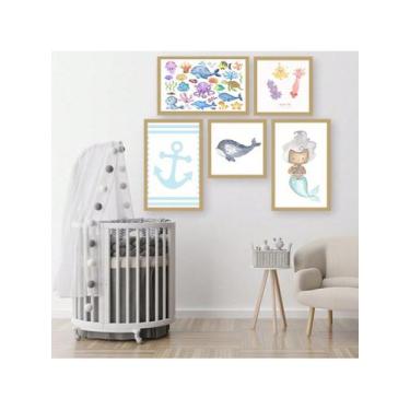 Imagem de Kit 5 Placas Quadros Decorativos Quarto Baby Infantil Menino Menina 70