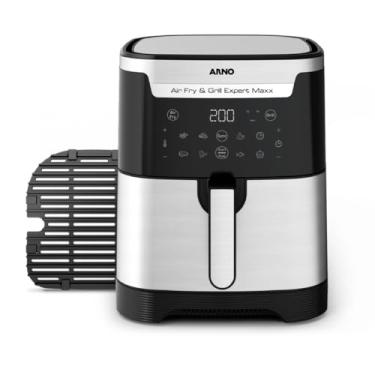 Imagem de Fritadeira sem Óleo e Grill Arno Airfry & Grill Expert Maxx Digital 6,5L AFD6, 1680W, Inox e Preta, 8 Programas, Divisória e Função SYNC, 2 em 1 para Fritar e Grelhar, 220V