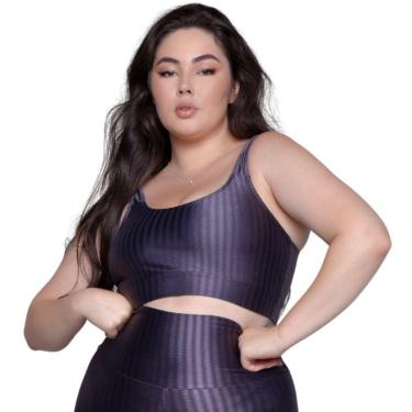 Imagem de Top de Academia Fitness Plus Size New Zig 3D Plus Size Vekyo  Bojo Removível Alta Compressão-Feminino