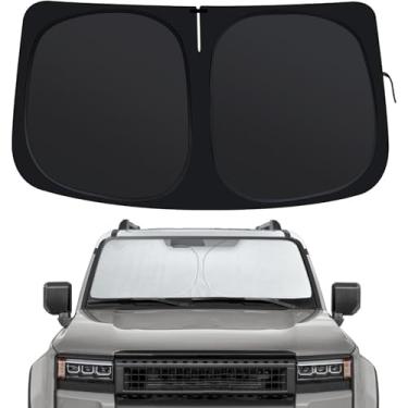 Imagem de Para-brisa para Toyota Land Cruiser250 (2024 2025), persianas de janela dianteira, ajuste personalizado para Land Cruiser, protetor solar de carro dobrável com para-sol de volante para bloquear UV