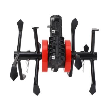 Imagem de Garden Tool Brush Cutter Grass Roda de grama solte a cabeça Mini Tiller Roda de lavoura profunda para o jardim Cultivador 28mm 9 liga de ferro de dente 26x13cm 3130g