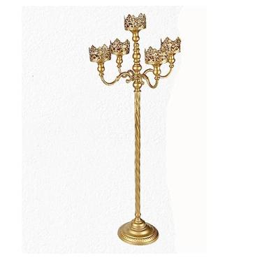 Imagem de Castiçais de metal 5 braços candelabro piso candelabro mesa centro de mesa para evento de festa de casamento, 78 cm