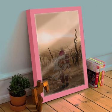 Imagem de Quadro Decorativo Naruto Gaara Deserto FanArt 33x25 C/ Vidro