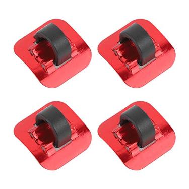 Imagem de 4 Pçs Cabo de Freio da Bicicleta Tubo Guia Shifter Adaptador Liga Alumínio Quadro C Fivela para Bicicletas Montanha (Vermelho)