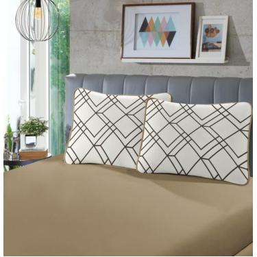 Imagem de Jogo de Lençol Casal Queen Malha Rubi 3 Peças 100% Algodão Jaspe - Rel