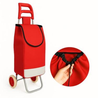 Imagem de Carrinho Dobrável De Mão Multiuso Compras Feira Com Rodas Reforçado 30