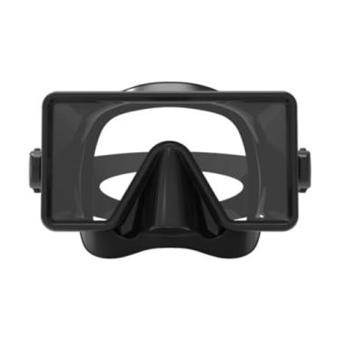 Imagem de rockible Máscara de mergulho autônomo, óculos de natação, máscara de mergulho sem vazamento para adultos, livre, homens, mulheres, com snorkel, pesca submarina , Preto