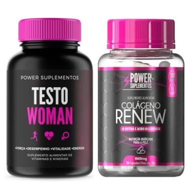 Imagem de Kit de Suplementos Femininos Testo Woman 60Cápsulas + Colágeno Renew 30 Cápsulas
