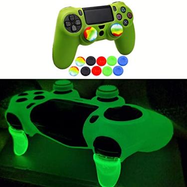 Imagem de Ps4 Skin, Anti-Slip Shell Cover Case with 10 Joystick Grips Silicone Cover Sticker for PlayStation 4 Controller