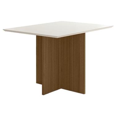Imagem de Mesa De Jantar 120cm Helo Carvalho Off White – Poliman