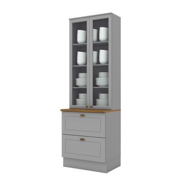 Imagem de Cristaleira Nova York Cinza Com Tampo Naturale – Henn