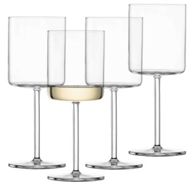 Imagem de Schott Zwiesel Copo de vinho branco Modo (conjunto de 4), taças de vinho linear para vinho branco, copos de cristal Tritan laváveis na lava-louças, feito na Alemanha (item nº 119900)