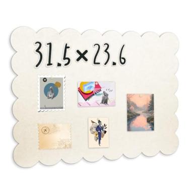 Imagem de Aitakatta Quadro de avisos de feltro recortado, alternativo de quadro de cortiça autoadesivo, quadros de avisos dobráveis de 78 x 61 cm para parede, quadro de pinos decorativos para casa, escritório