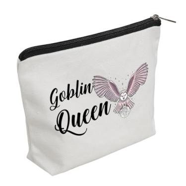 Imagem de WZJHCL Bolsa de maquiagem Goblin Queen, bolsa de armazenamento Goblin King Owl bolsa de armazenamento com zíper inspirado no filme, presente de coruja, Goblin Queen, Tendência