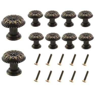 Imagem de KKUANG Puxador de gaveta retrô com parafuso puxador de porta de armário de liga de zinco 15,7 x 14,3 mm, acessórios de ferragem, mini puxador de caixa de joias de metal