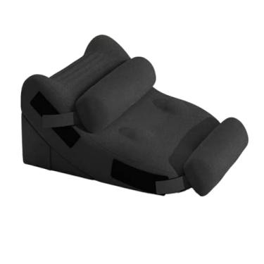 Imagem de Xiamenzcx Travesseiro multifuncional – Almofada de cunha ajustável 2 em 1 para leitura, descanso, elevação dos pés, suporte para gravidez e muito mais, para adultos, escritório, quarto, sofá (preto)