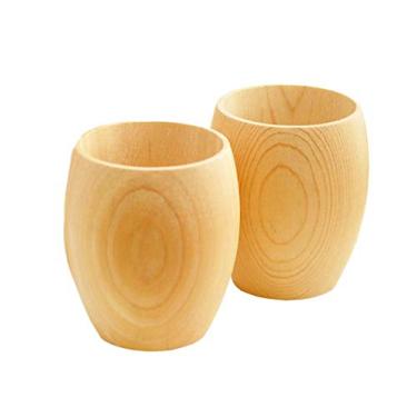 Imagem de EDOYA Copos de saquê de madeira Hinoki (conjunto de 2) feitos no Japão
