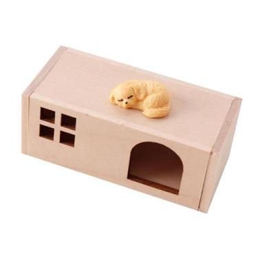 Imagem de oshhni 1/12 Casa de bonecas em miniatura casa de animais de estimação acessórios de decoração cena da vida brinquedos modelo de bonecas móveis mini estatueta, Cachorro