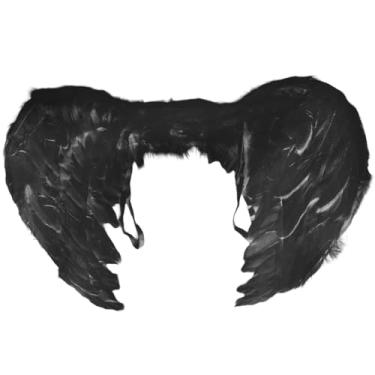 Imagem de Asa de Anjo pra Fantasia de Carnaval e Halloween Branca ou Preta com Penas de Alta Qualidade (Branco)