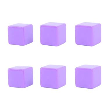 Imagem de Dados Em Branco, Ampla Aplicabilidade Dados Inacabados 6 PCS 6 Lados de Plástico para Jogos de Tabuleiro (Roxo)