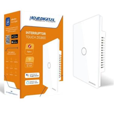 Imagem de Interruptor novadigital zigbee touch 1 botão - Nova Digital, Branco