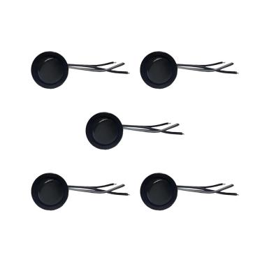 Imagem de 05 Interruptor Para Moveis Botão 22mm Com Cabo 2a Preto