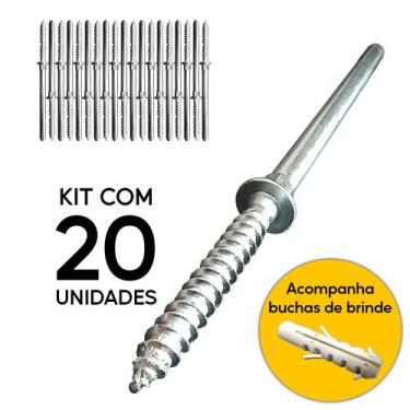 Imagem de Parafuso Pino Suporte Invisível Prateleira 20 Peças 110mm - Mastertel