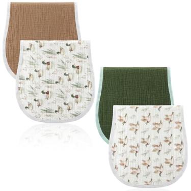 Imagem de Hahafelt 4 Pçs Panos de Pato Mallard Baby Burp 100% Algodão Absorvente e Macio Toalha Recém-nascida 2 em 1 Tamanho Grande Conjunto de Trapos para Arrotar para Meninos e Meninas Recém-nascidos